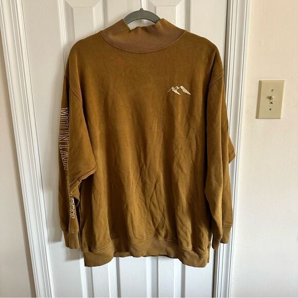 Aerie The Sweat Everyday “Mountain Season” Cozy Mock Neck Sweatshirt Size Large - Picture 1 of 8